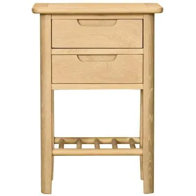 Twyford Oak 2 Drawer Bedside Cabinet - Pale Oak image