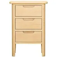 Twyford Oak 3 Drawer Bedside Cabinet - Pale Oak