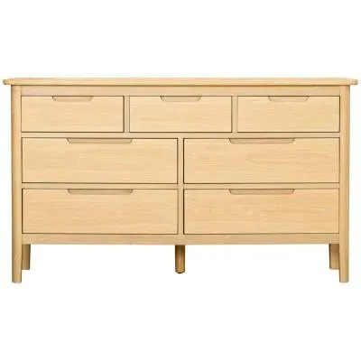 Twyford Oak 3+4 Drawer Wide Chest - Pale Oak