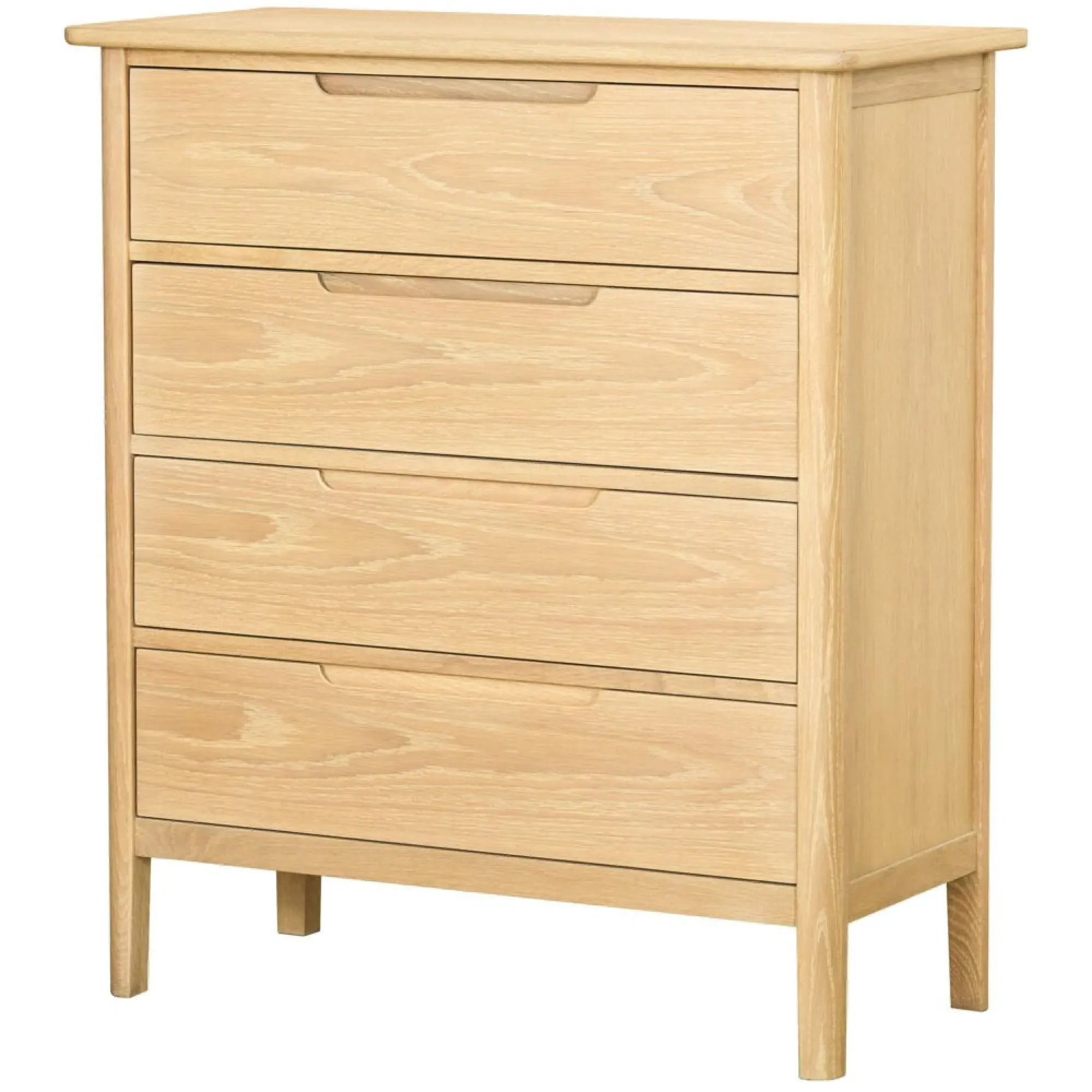 Twyford Oak 4 Drawer Wide Chest - Pale Oak