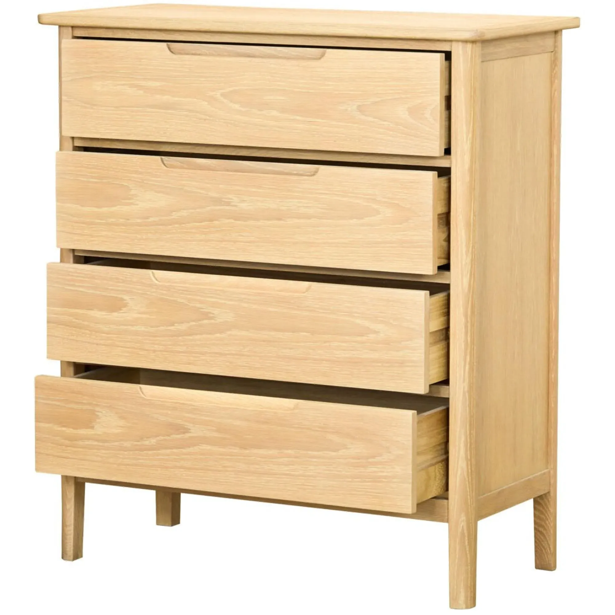 Twyford Oak 4 Drawer Wide Chest - Pale Oak