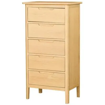 Twyford Oak 5 Drawer Narrow Chest - Pale Oak image