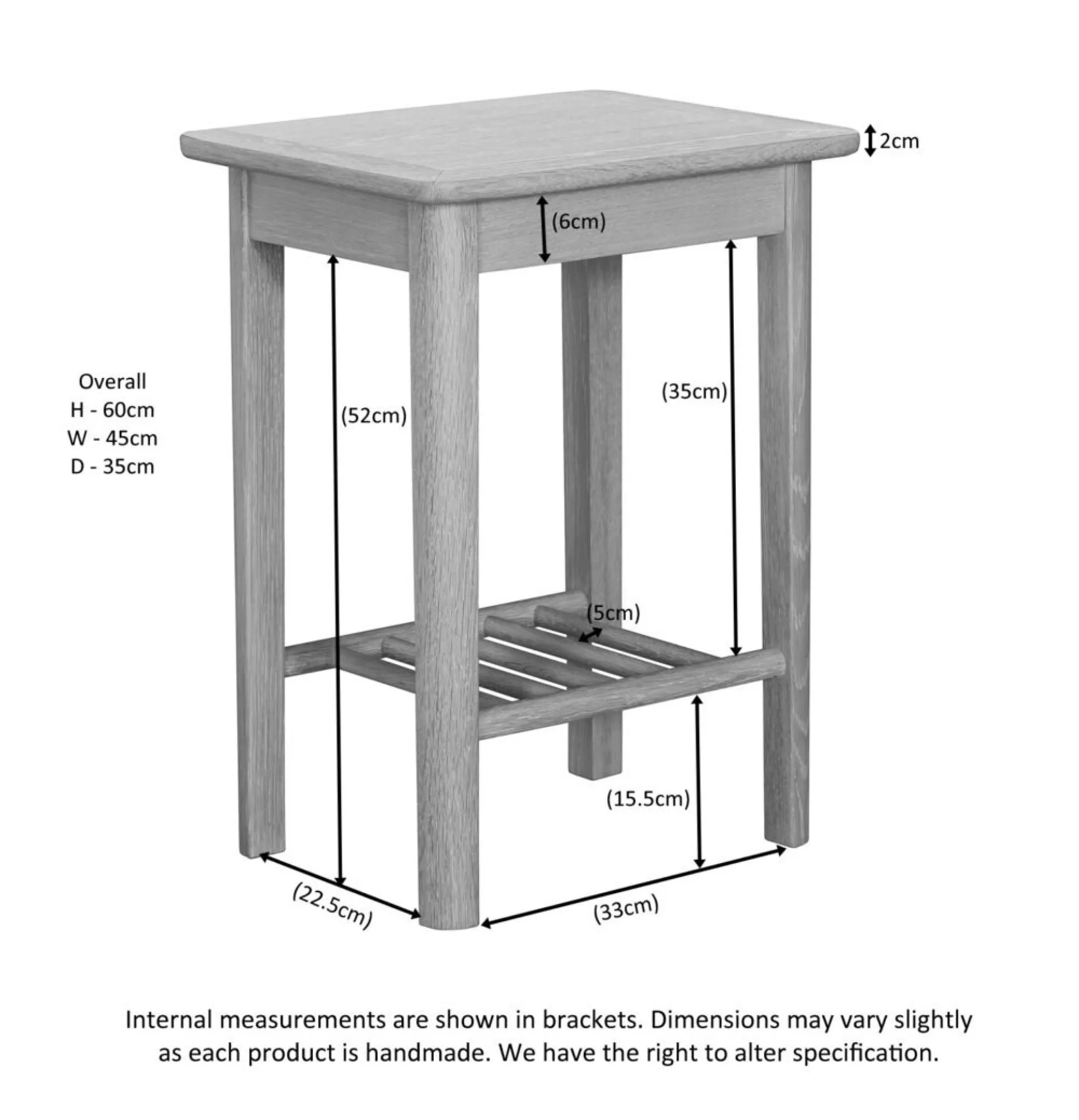 Twyford Oak Lamp Table with Shelf - Pale Oak