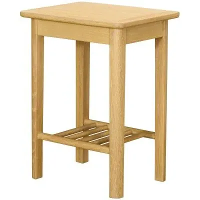 Twyford Oak Lamp Table with Shelf - Pale Oak image