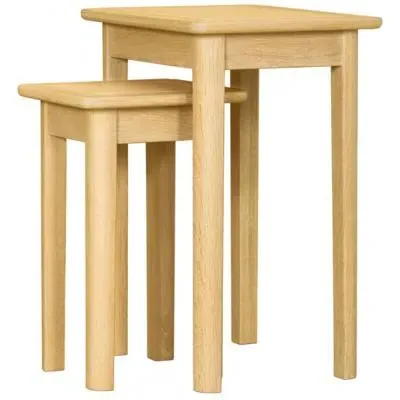 Twyford Oak Nest of 2 Tables - Pale Oak