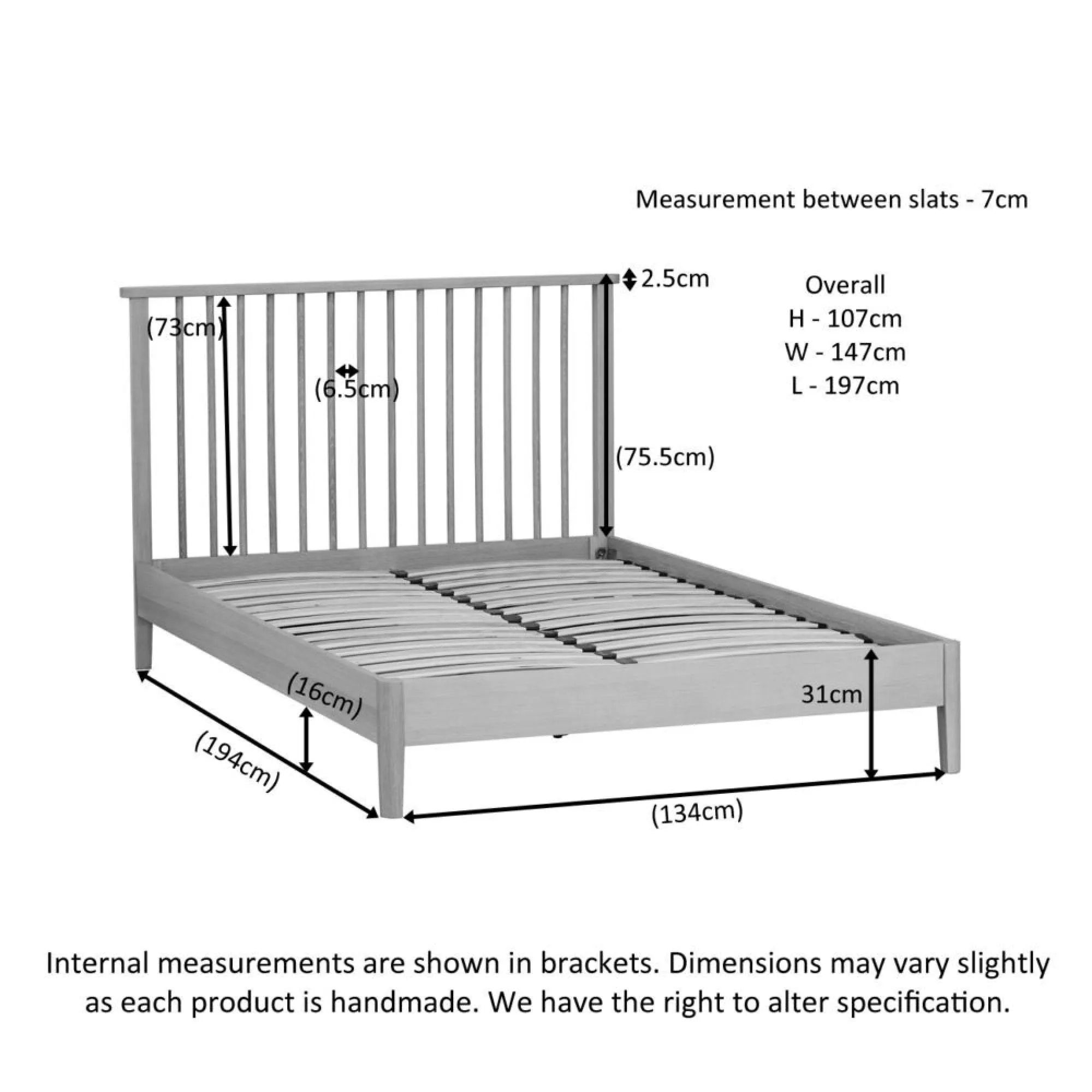 Twyford Oak Slatted Bed - Pale Oak