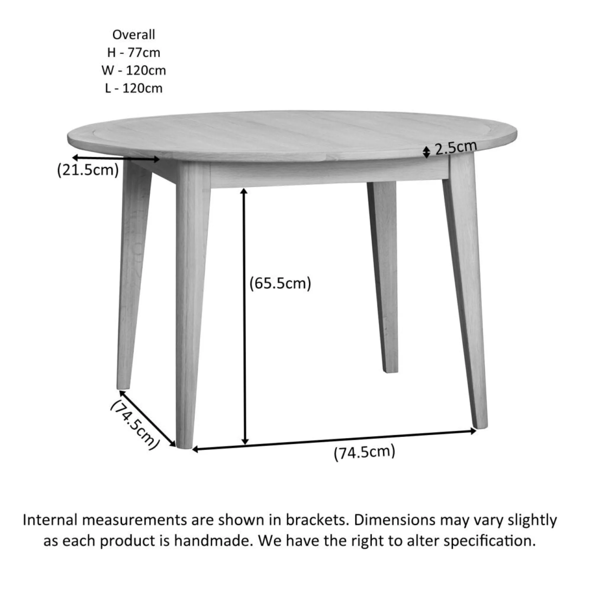 Twyford Round Dining Table - Pale Oak