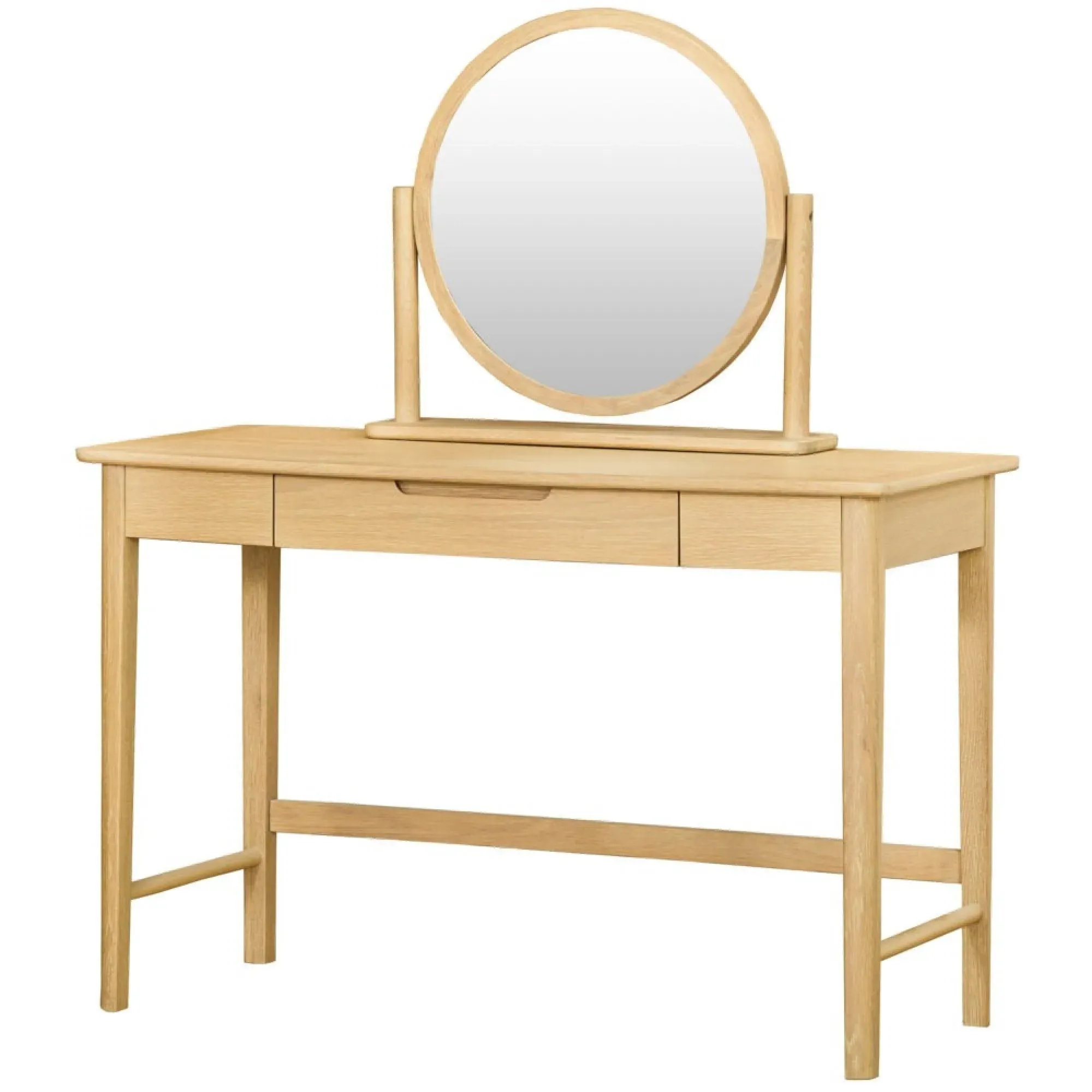 Twyford Round Dressing Mirror - Pale Oak