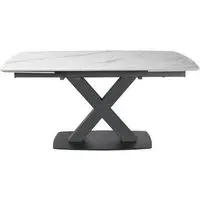 Vernal 6-8 Seater Extendable Dining Table - White, Sintered Stone
