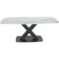 Vernal Rectangular Coffee Table - White, Sintered Stone