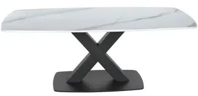 Vernal Rectangular Coffee Table - White, Sintered Stone