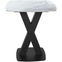 Vernal Square Lamp Table - White, Sintered Stone