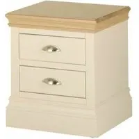 Versailles 2 Drawer Bedside Cabinet - Ivory, Pine