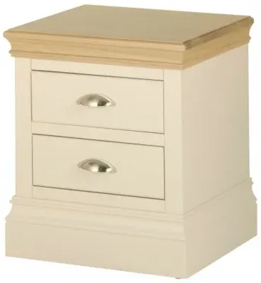 Versailles 2 Drawer Bedside Cabinet - Ivory, Pine image