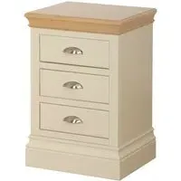 Versailles 3 Drawer Bedside Cabinet - Ivory, Pine