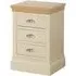 Versailles 3 Drawer Bedside Cabinet - Ivory, Pine