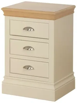 Versailles 3 Drawer Bedside Cabinet - Ivory, Pine image