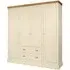 Versailles 4 Door Wardrobe with Drawers - Ivory, Oak