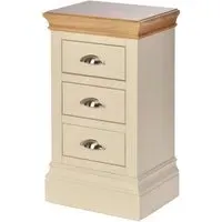 Versailles Ivory Painted 3 Drawer Compact Bedside Cabinet