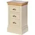 Versailles Ivory Painted 3 Drawer Compact Bedside Cabinet