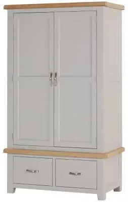 Wilmont 2 Door 2 Drawer Double Wardrobe - Moon Grey image
