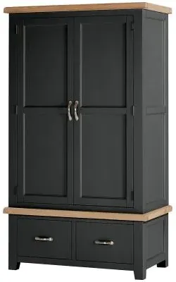 Wilmont 2 Door 2 Drawer Double Wardrobe - Raven Black