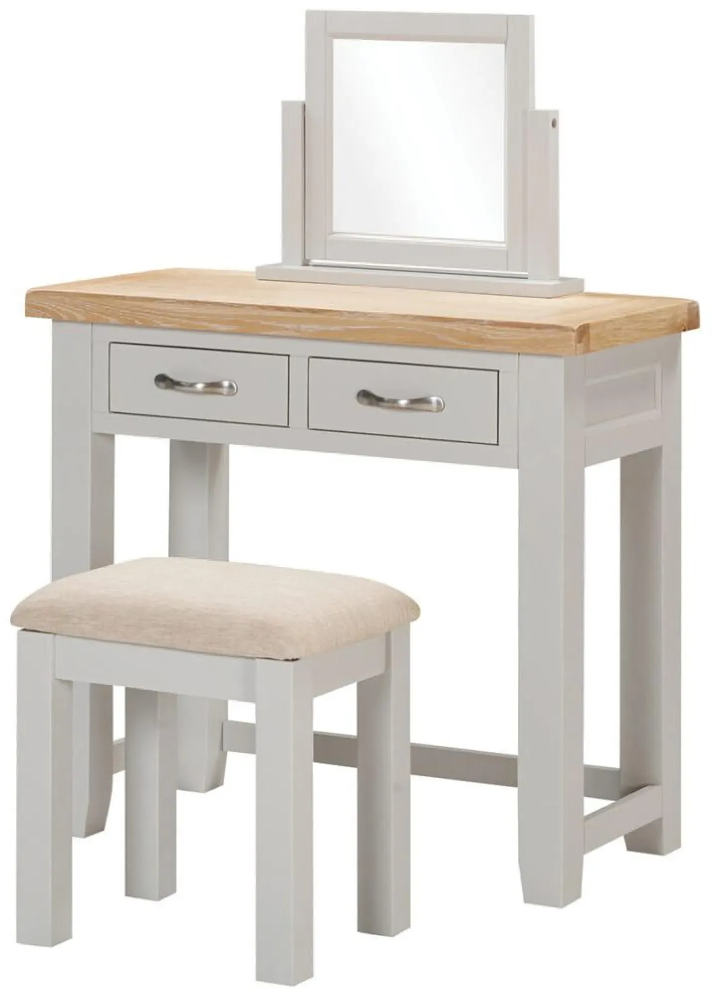 Wilmont 2 Drawer Dressing Table - Moon Grey, Oak