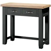 Wilmont 2 Drawer Dressing Table - Raven Black, Oak