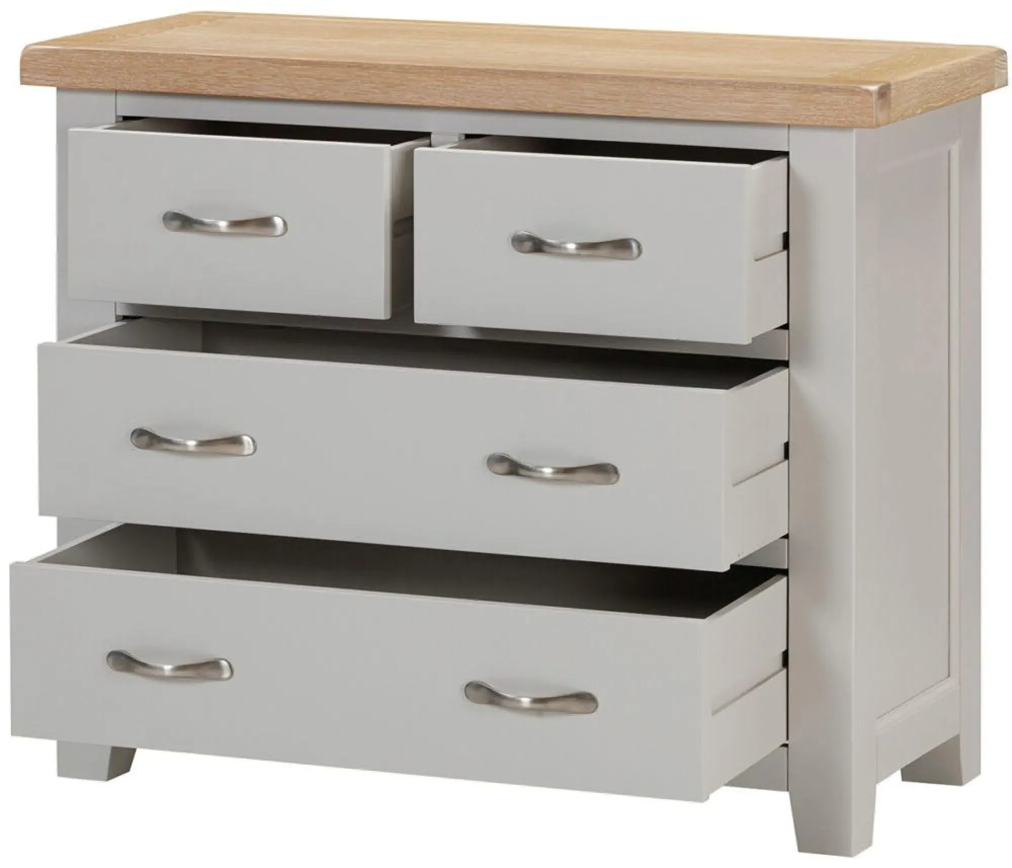 Wilmont 2+2 Drawer Chest - Moon Grey, Oak