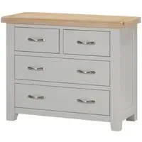 Wilmont 2+2 Drawer Chest - Moon Grey, Oak