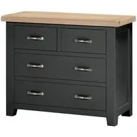 Wilmont 2+2 Drawer Chest - Raven Black, Oak