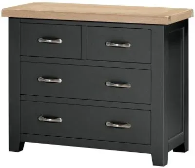Wilmont 2+2 Drawer Chest - Raven Black, Oak