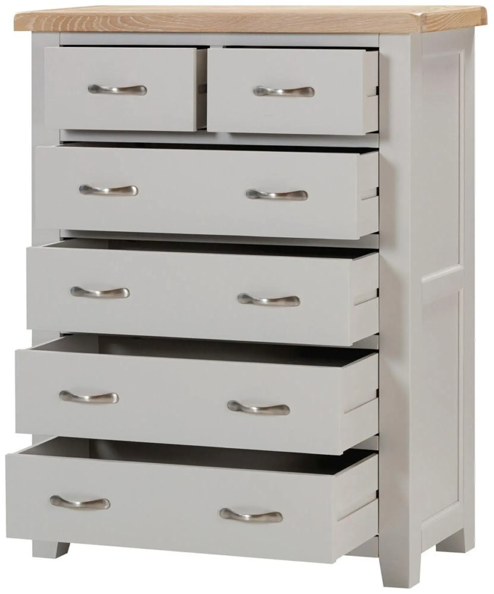 Wilmont 2+4 Drawer Chest - Moon Grey, Oak