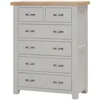 Wilmont 2+4 Drawer Chest - Moon Grey, Oak
