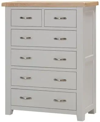 Wilmont 2+4 Drawer Chest - Moon Grey, Oak image