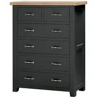 Wilmont 2+4 Drawer Chest - Raven Black, Oak