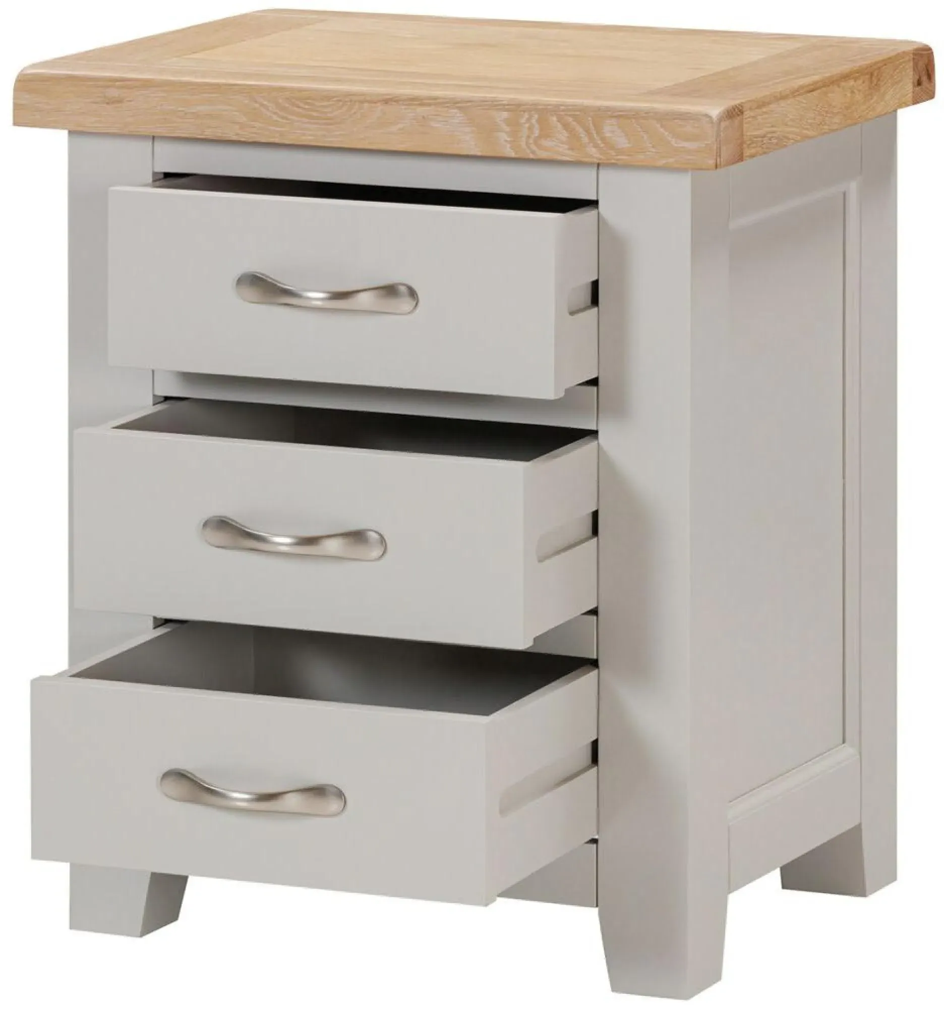 Wilmont 3 Drawer Bedside Cabinet - Moon Grey