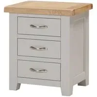 Wilmont 3 Drawer Bedside Cabinet - Moon Grey
