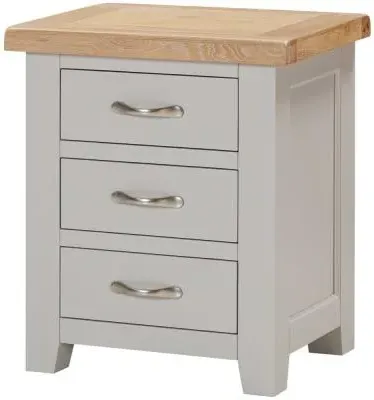 Wilmont 3 Drawer Bedside Cabinet - Moon Grey