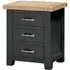 Wilmont 3 Drawer Bedside Cabinet - Raven Black