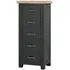 Wilmont 5 Drawer Narrow Chest - Raven Black, Oak