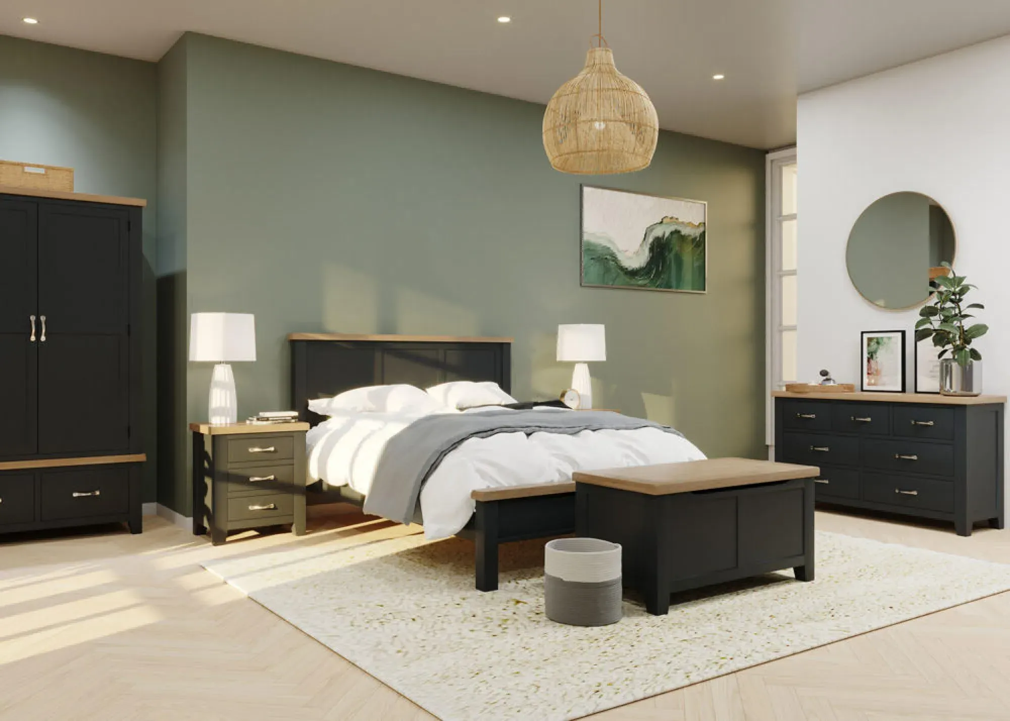 Wilmont Blanket Box - Moon Grey, Oak