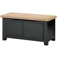 Wilmont Blanket Box - Raven Black, Oak