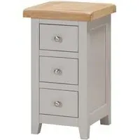 Wilmont Compact 3 Drawer Bedside Cabinet - Moon Grey