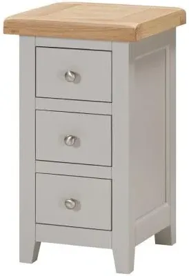 Wilmont Compact 3 Drawer Bedside Cabinet - Moon Grey image
