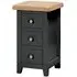 Wilmont Compact 3 Drawer Bedside Cabinet - Raven Black