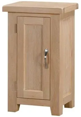 Wilmont Oak 1 Door Hall Cabinet - White, Oak
