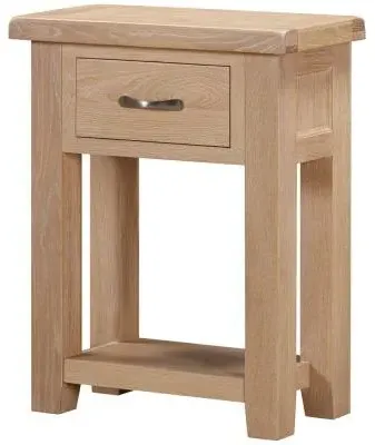 Wilmont Oak 1 Drawer Console Table - White, Oak
