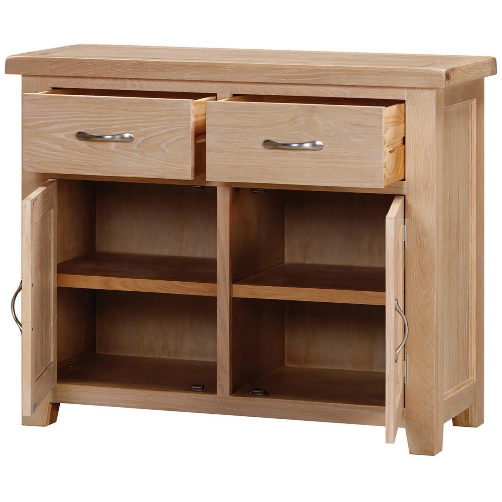 Wilmont Oak 105cm 2 Door Sideboard - Pale White Washed