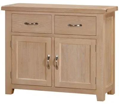 Wilmont Oak 105cm 2 Door Sideboard - Pale White Washed